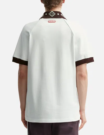 Casablanca Piqu Cotton Polo Shirt In White
