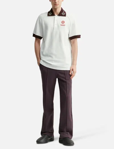 Casablanca Piqu Cotton Polo Shirt In White