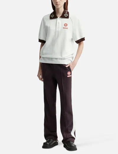 Casablanca Piqu Cotton Polo Shirt In White