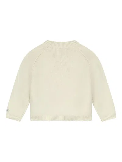 Donsje Rabbit-embroidered Cotton Sweater In White