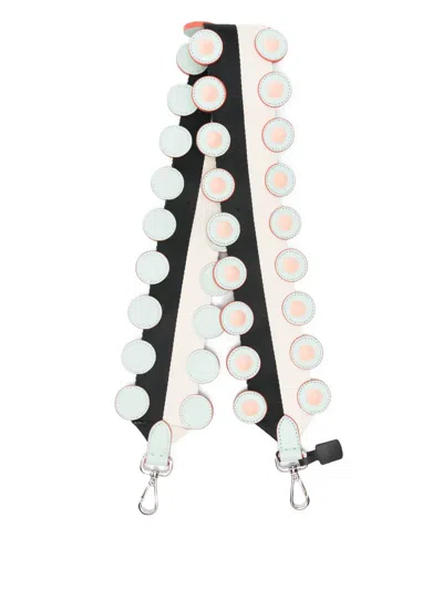 Fendi Leather Bag Strap In Neutral