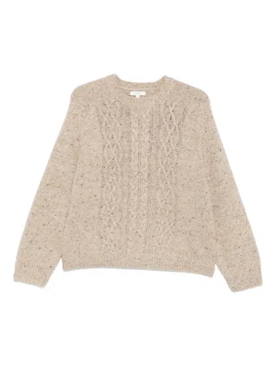Yerse Textured Cable Knit Merino Wool Blend Sweater In Neutral