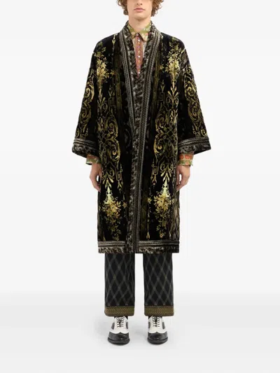 Pierre-louis Mascia Baroque-print Velvet Coat In Multi