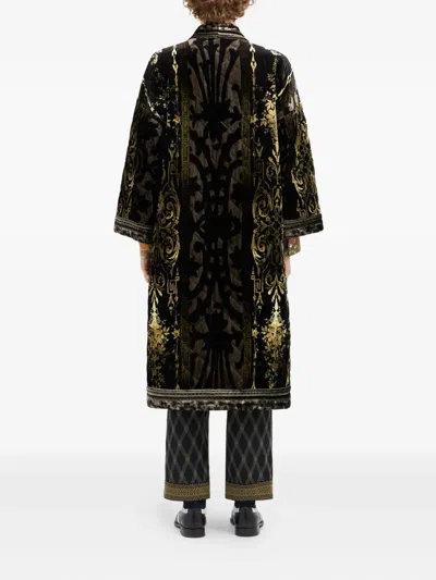 Pierre-louis Mascia Baroque-print Velvet Coat In Multi