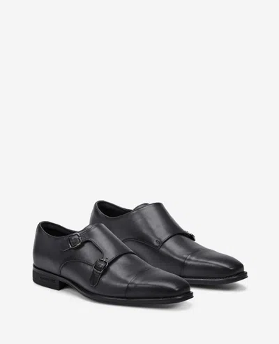 Kenneth Cole Charles Double Monk Strap Cap Toe Oxford Shoe In Black