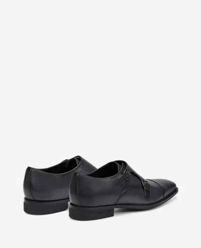 Kenneth Cole Charles Double Monk Strap Cap Toe Oxford Shoe In Black
