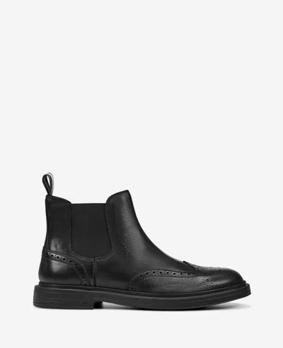 Kenneth Cole Frank Double Gore Wingtip Chelsea Boot In Black