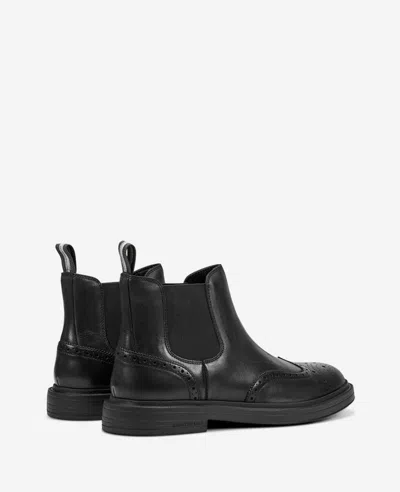 Kenneth Cole Frank Double Gore Wingtip Chelsea Boot In Black