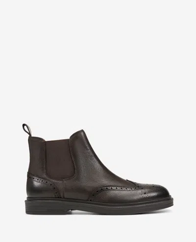 Kenneth Cole Frank Double Gore Wingtip Chelsea Boot In Brown