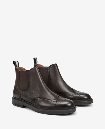 Kenneth Cole Frank Double Gore Wingtip Chelsea Boot In Brown