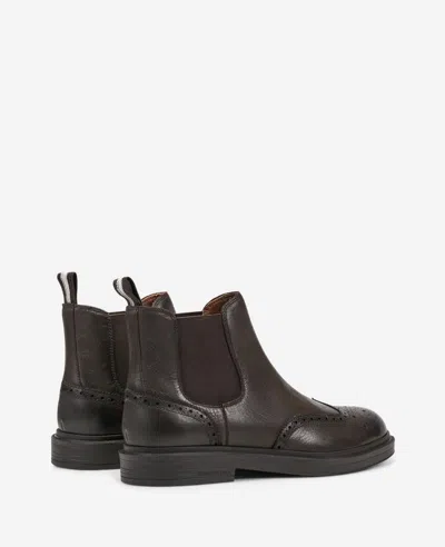 Kenneth Cole Frank Double Gore Wingtip Chelsea Boot In Brown