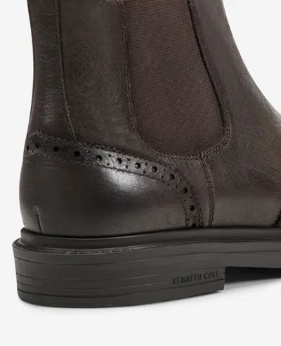 Kenneth Cole Frank Double Gore Wingtip Chelsea Boot In Brown