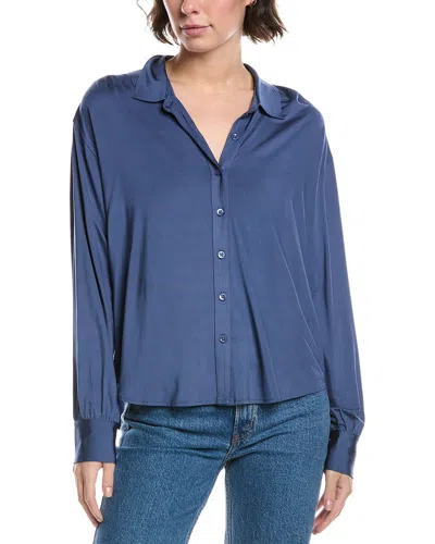 Splendid Charmeuse Lyr Button-down Shirt In Blue