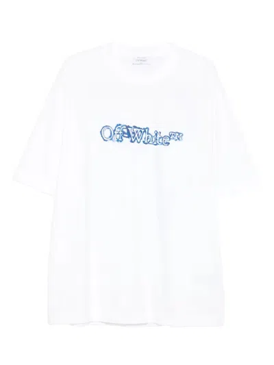Off-white Cloudy Arrow Skate Cotton T-shirt In White
