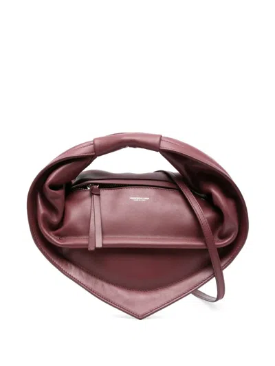 Federico Cina Versatile Shoulder Bag Adjustable Strap In Burgundy
