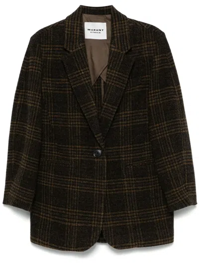 Isabel Marant Étoile Womens Gesina Checked Blazer In Brown