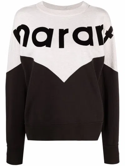 Isabel Marant Étoile Isabel Marant Etoile Houston Sweatshirt With Flocked Logo In Black