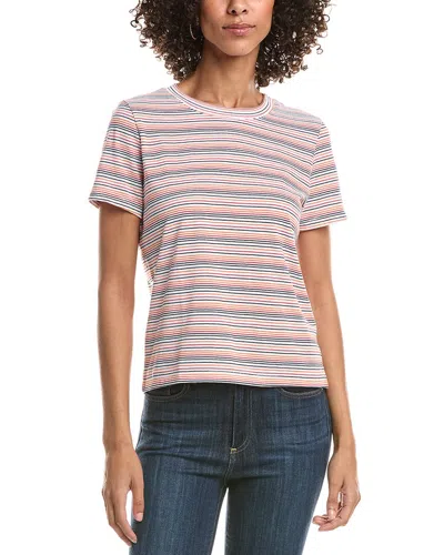Michael Stars Gerry Short Sleeve Crew Tee In Recycled Stripe In Pink