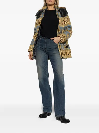 DUVET STRIPES 印花束腰蓬松夹克