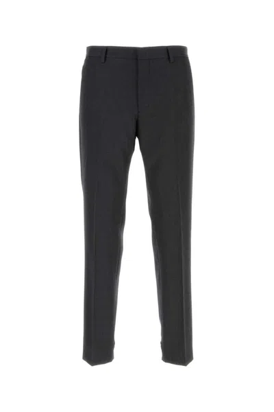 Prada Wool Pant With Back Pocket And Belt Loops In Gray