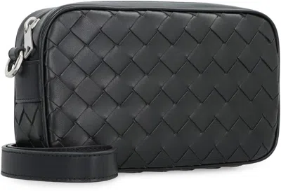 Bottega Veneta Leather Mini Camera Bag In Black