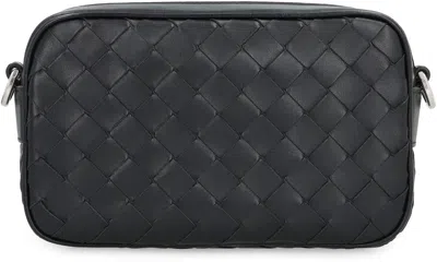 Bottega Veneta Leather Mini Camera Bag In Black