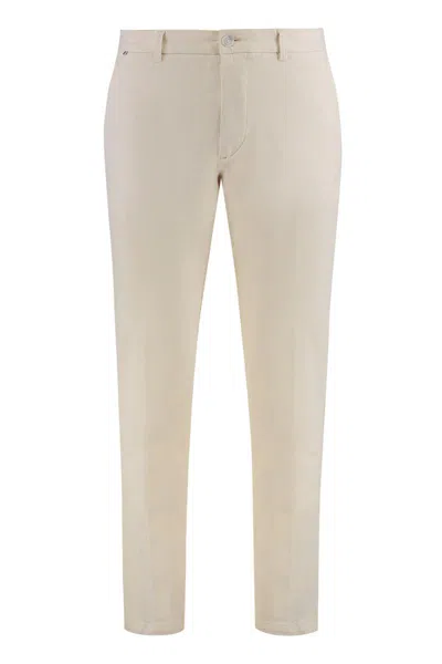 Hugo Boss Boss Cotton Twill Trousers In White