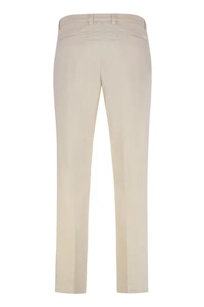 Hugo Boss Boss Cotton Twill Trousers In White