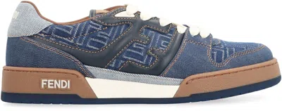 Fendi Match Jacquard Ff Sneaker Blue In Blue
