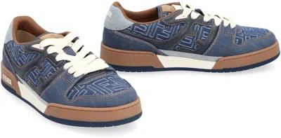 Fendi Match Jacquard Ff Sneaker Blue In Blue