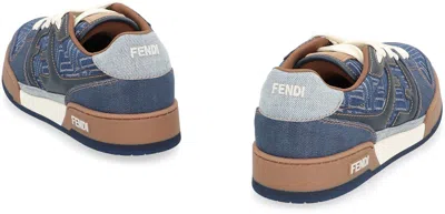 Fendi Match Jacquard Ff Sneaker Blue In Blue