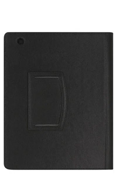 Fendi Leather Ipad Cover In Black