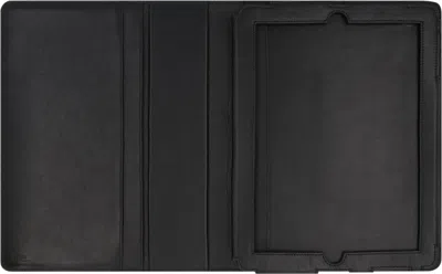 Fendi Leather Ipad Cover In Black