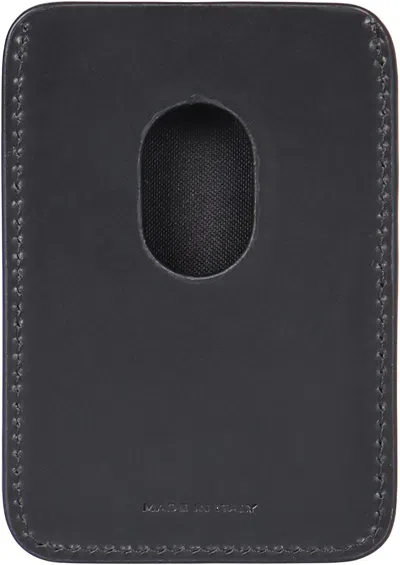 Fendi Black Leather And Black Ff Canvas Card Holder In Black