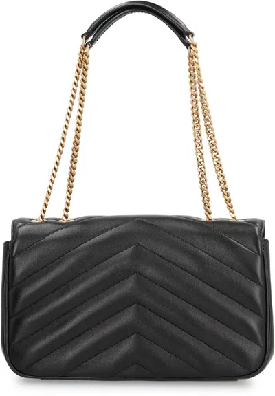 Saint Laurent Black Loulou Medium Shoulder Bag In Black