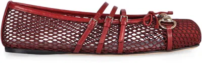 Gucci Flat Mesh Ballerinas In Red