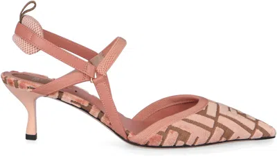 Fendi Beige Italian Heels In Pink