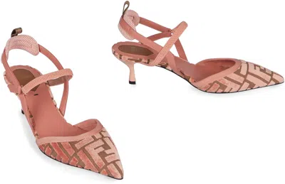 Fendi Beige Italian Heels In Pink