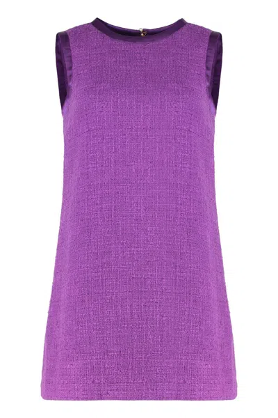 Dolce & Gabbana I Live In A Cotton Blend Tweed. In Purple