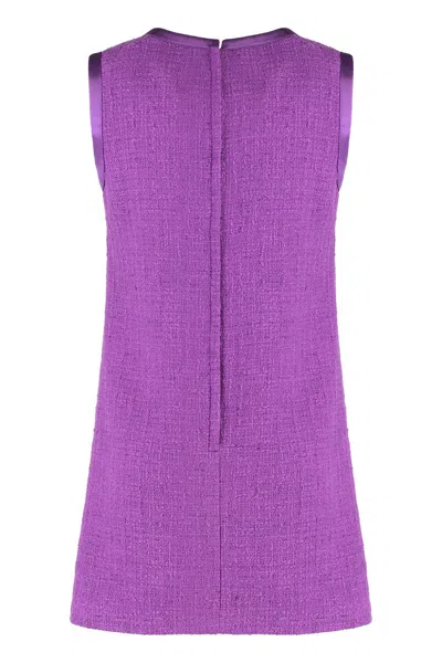 Dolce & Gabbana I Live In A Cotton Blend Tweed. In Purple