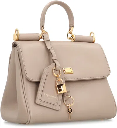 Dolce & Gabbana My Sicily Leather Handbag In Gray