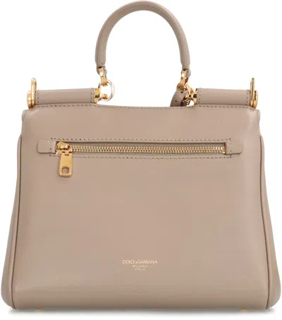 Dolce & Gabbana My Sicily Leather Handbag In Gray