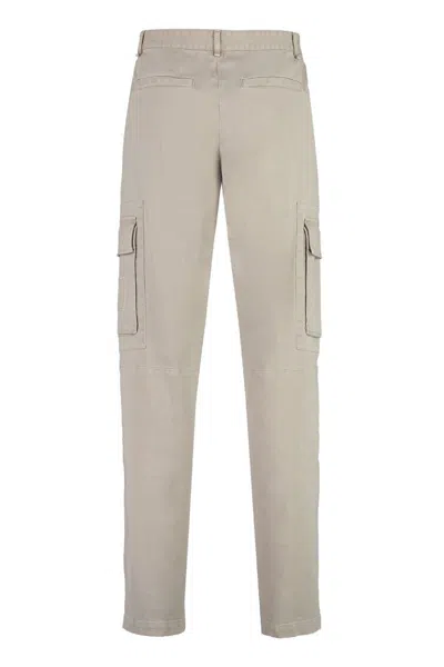 Fendi Stretch Cotton Nitrous Cargo Pants In Neutral