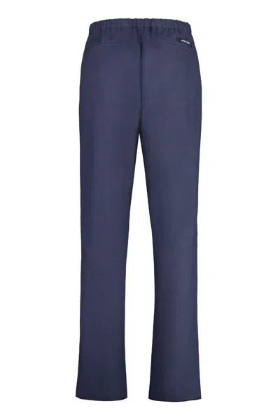 Fendi Virgin Wool Trousers In Blue