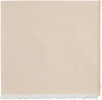 Fendi Ff Jacquard Scarf In Neutral