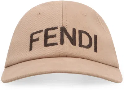 Fendi Embroidered Logo Baseball Cap In Neutral