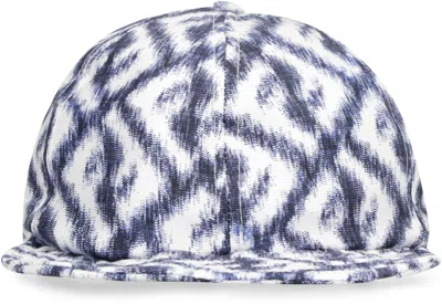 Fendi Patterned Curved Brim Baseball Cap In Blue