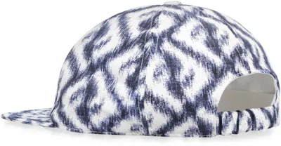 Fendi Patterned Curved Brim Baseball Cap In Blue