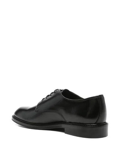 Corneliani Leather Derby Shoes In Black