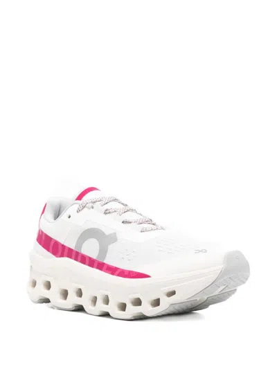 On Running Cloudmonster Sneakers With Ultralight Rubber Outsole In White